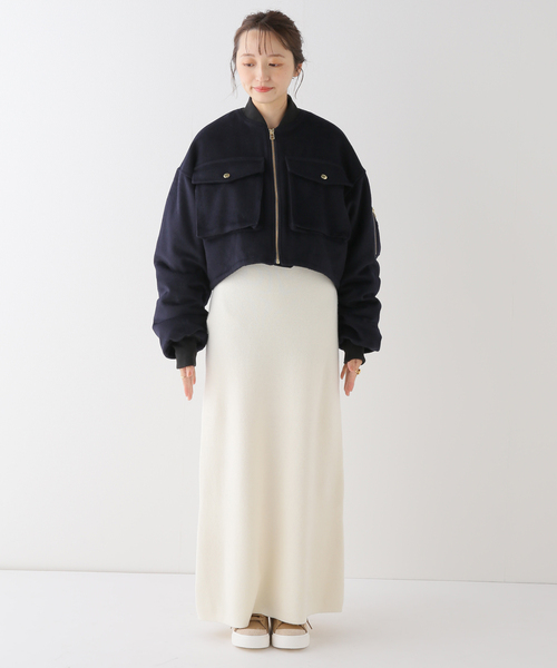 Spick & Span(スピックアンドスパン)の「ボリュームスリーブMA-1(MA-1・レディース・ネイビー/カーキ・FREE)」の21枚目の写真