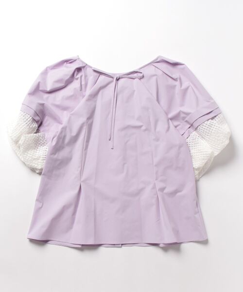 Re.Verofonna(ヴェロフォンナ)の「2WAYネックバルーン袖ブラウス(シャツ/ブラウス・レディース・ホワイト/ラベンダー/ネイビー・MEDIUM)」の1枚目の写真