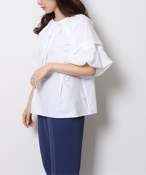 Re.Verofonna(ヴェロフォンナ)の「2WAYネックバルーン袖ブラウス(シャツ/ブラウス・レディース・ホワイト/ラベンダー/ネイビー・MEDIUM)」の9枚目の写真