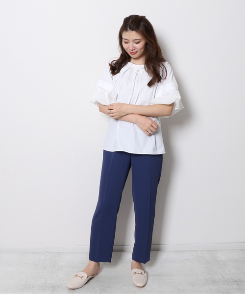 Re.Verofonna(ヴェロフォンナ)の「2WAYネックバルーン袖ブラウス(シャツ/ブラウス・レディース・ホワイト/ラベンダー/ネイビー・MEDIUM)」の7枚目の写真