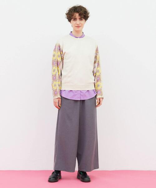 FRAPBOIS（フラボア）の「クロッシェスリーブ プルオーバーニット（ニット/セーター・レディース・ブラック/オフホワイト・1）」の10枚目の写真