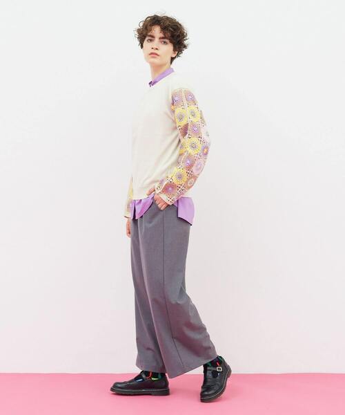 FRAPBOIS（フラボア）の「クロッシェスリーブ プルオーバーニット（ニット/セーター・レディース・ブラック/オフホワイト・1）」の11枚目の写真