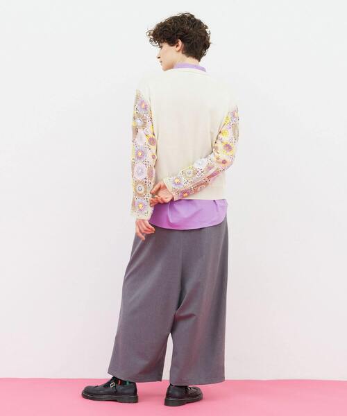 FRAPBOIS（フラボア）の「クロッシェスリーブ プルオーバーニット（ニット/セーター・レディース・ブラック/オフホワイト・1）」の14枚目の写真