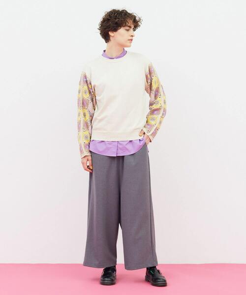 17600円 FRAPBOIS クロッシェ スリーブ プルオーバーニット FRAPBOIS（フラボア）の「クロッシェスリーブ プルオーバーニット