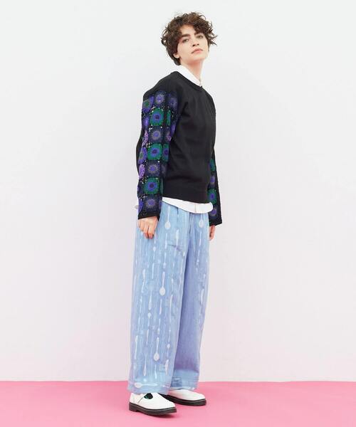 FRAPBOIS（フラボア）の「クロッシェスリーブ プルオーバーニット（ニット/セーター・レディース・ブラック/オフホワイト・1）」の18枚目の写真