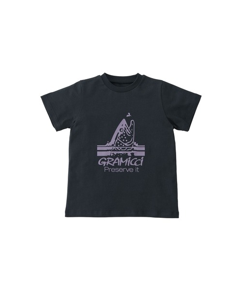 Gramicci(グラミチ)の「【GRAMICCI/グラミチ】 KIDS TROUT TEE | キッズトラウトTシャツ(Tシャツ/カットソー・キッズ・ホワイト/ブラック/グレー系その他・110cm/120cm/130cm)」の2枚目の写真