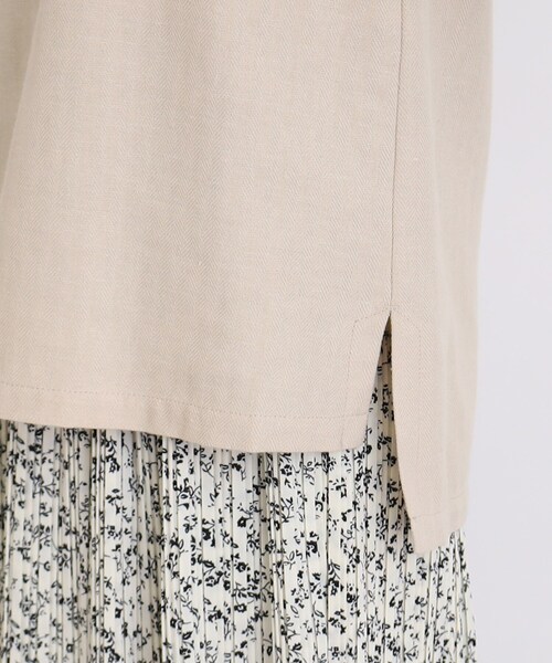 DRESKIP(ドレスキップ)の「◆麻混ヘリンボーンVネックベスト(ベスト・レディース・ブラック/オフホワイト/ライトグリーン・02/03)」の9枚目の写真