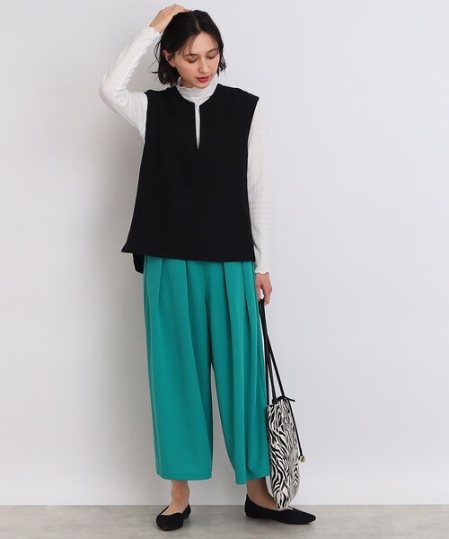 DRESKIP（ドレスキップ）の「◇麻混ヘリンボーンVネックベスト