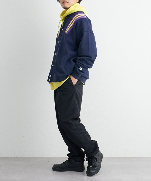 CIAOPANIC TYPY（チャオパニックティピー）の「【GEM SPORTSWEAR/ジェムスポーツウェア】ラインリブ切替スウェットスタジャン（スタジャン・メンズ・グレー/ブルー・ONE SIZE）」の21枚目の写真