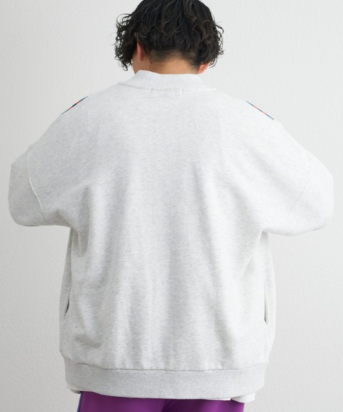 CIAOPANIC TYPY（チャオパニックティピー）の「【GEM SPORTSWEAR/ジェムスポーツウェア】ラインリブ切替スウェットスタジャン（スタジャン・メンズ・グレー/ブルー・ONE SIZE）」の6枚目の写真