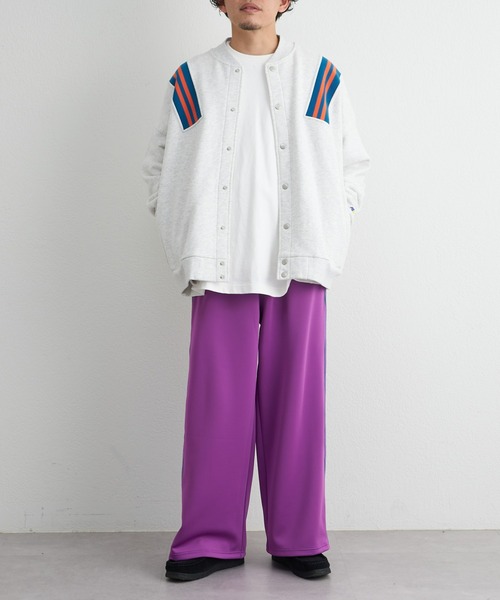 CIAOPANIC TYPY（チャオパニックティピー）の「【GEM SPORTSWEAR/ジェムスポーツウェア】ラインリブ切替スウェットスタジャン（スタジャン・メンズ・グレー/ブルー・ONE SIZE）」の9枚目の写真