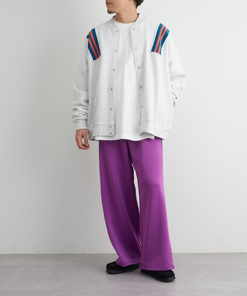 CIAOPANIC TYPY（チャオパニックティピー）の「【GEM SPORTSWEAR/ジェムスポーツウェア】ラインリブ切替スウェットスタジャン（スタジャン・メンズ・グレー/ブルー・ONE SIZE）」の13枚目の写真