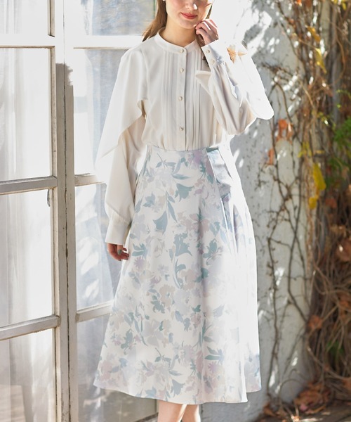 tocco closet（トッコ　クローゼット）の「ピンタックケープスリーブブラウス（シャツ/ブラウス・レディース・ブラック/オフホワイト・M）」の8枚目の写真