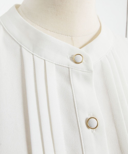 tocco closet（トッコ　クローゼット）の「ピンタックケープスリーブブラウス（シャツ/ブラウス・レディース・ブラック/オフホワイト・M）」の15枚目の写真