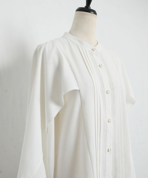 tocco closet（トッコ　クローゼット）の「ピンタックケープスリーブブラウス（シャツ/ブラウス・レディース・ブラック/オフホワイト・M）」の22枚目の写真