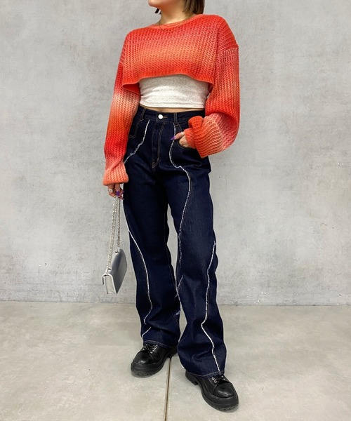 WHO'S WHO gallery(フーズフーギャラリー)の「スペースダイコンパクトニット(ニット/セーター・レディース・ブラック系その他/パープル系その他/レッド系その他・FREE)」の8枚目の写真