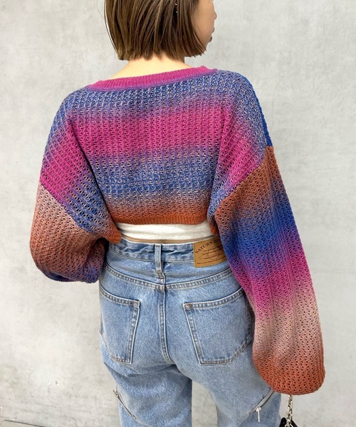 WHO'S WHO gallery(フーズフーギャラリー)の「スペースダイコンパクトニット(ニット/セーター・レディース・ブラック系その他/パープル系その他/レッド系その他・FREE)」の7枚目の写真