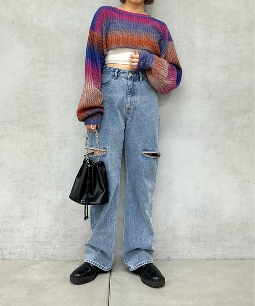 WHO'S WHO gallery(フーズフーギャラリー)の「スペースダイコンパクトニット(ニット/セーター・レディース・ブラック系その他/パープル系その他/レッド系その他・FREE)」の9枚目の写真