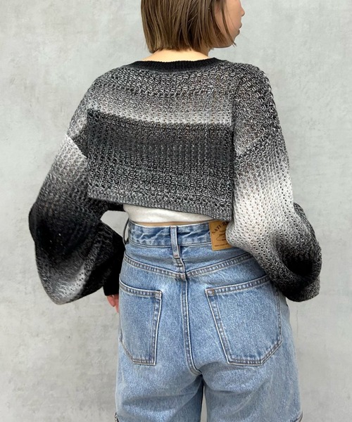 WHO'S WHO gallery(フーズフーギャラリー)の「スペースダイコンパクトニット(ニット/セーター・レディース・ブラック系その他/パープル系その他/レッド系その他・FREE)」の6枚目の写真