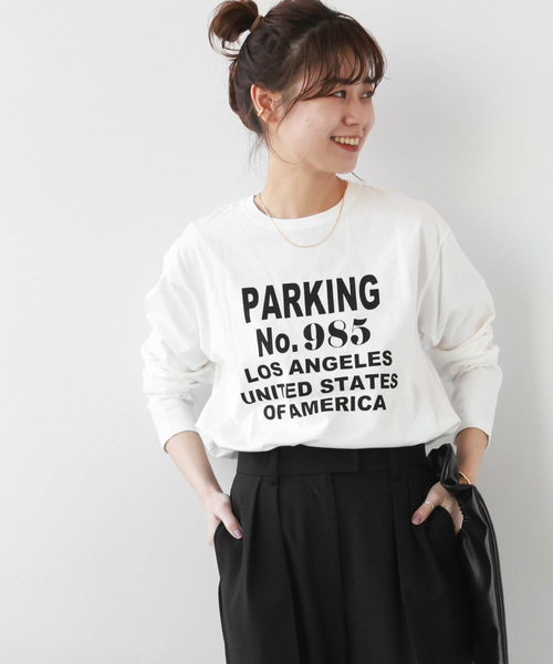 JOURNAL STANDARD relume(ジャーナルスタンダード レリューム)の「PARKINGロゴロングスリーブTEE(Tシャツ/カットソー・レディース・ホワイト/ホワイト系その他・FREE)」の2枚目の写真