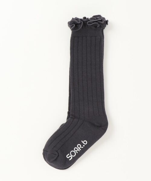 Rora（ローラ）の「ロージー ハイソックス 靴下 / 白 グレー パープル ピンク グリーン（ソックス/靴下・キッズ・パープル/チャコールグレー/グリーン/オフホワイト/ピンク・18-20cm/20-22cm/16-18cm）」の19枚目の写真