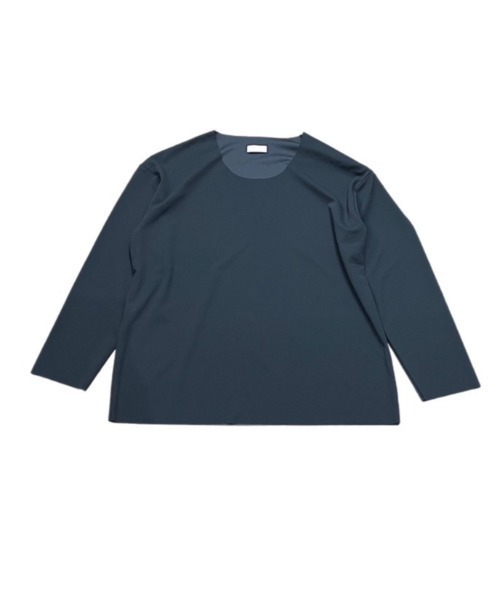 Chikashitsu +(チカシツプラス)の「ストリートファッション Chikashitsu + チカシツプラス U neck long sleeve オーバーサイズ ロンT 長袖Tシャツ UネックロンT(Tシャツ/カットソー・メンズ・チャコールグレー/ブラック/ホワイト・ONE SIZE)」の3枚目の写真