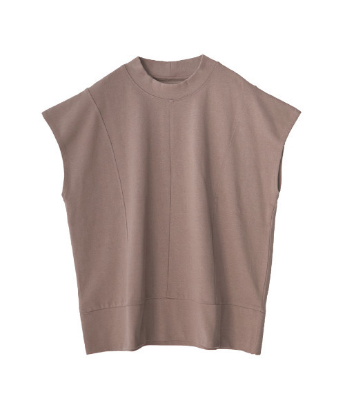 e-zakkamania stores（イーザッカマニアストアーズ）の「フレンチスリーブ スタンドカラープルオーバー（Tシャツ/カットソー・レディース・ブラック/エメラルド/グレイッシュベージュ・M）」の5枚目の写真