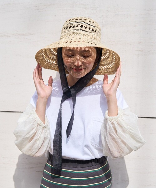 Casselini キャセリーニ リボン付き ストローハット（Casselini