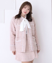 新品未使用タグ付 コトゥー COTOOツイードノーカラージャケットピンクホワイト 73189643b_b_04_215.jpg