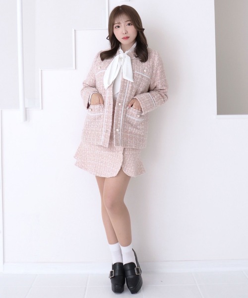 TITTY&CO.(ティティーアンドコー)の「【TITTY&CO.】ノーカラーツイードジャケット(ノーカラージャケット・レディース・ホワイト/ピンク系その他・FREE)」の17枚目の写真