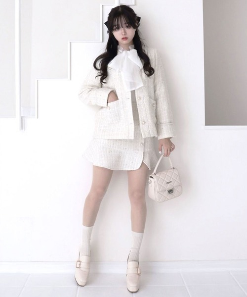 TITTY&CO.(ティティーアンドコー)の「【TITTY&CO.】ノーカラーツイードジャケット(ノーカラージャケット・レディース・ホワイト/ピンク系その他・FREE)」の15枚目の写真