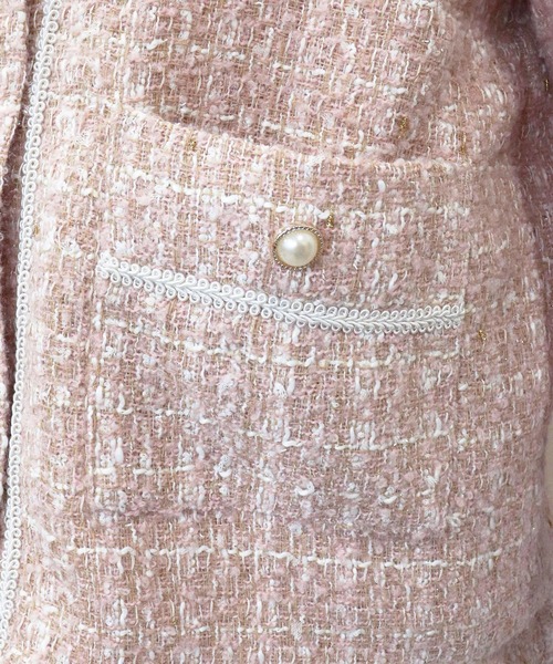 TITTY&CO.(ティティーアンドコー)の「【TITTY&CO.】ノーカラーツイードジャケット(ノーカラージャケット・レディース・ホワイト/ピンク系その他・FREE)」の4枚目の写真