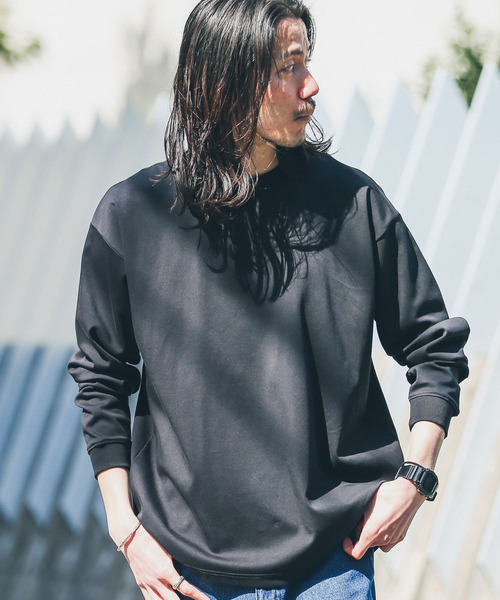 URBAN RESEARCH Sonny Label（アーバンリサーチサニーレーベル）の「コンパクトスムースポンチロングスリーブTシャツ（Tシャツ/カットソー・メンズ・ブラック/オフホワイト/ブラウン・MEDIUM/LARGE）」の3枚目の写真