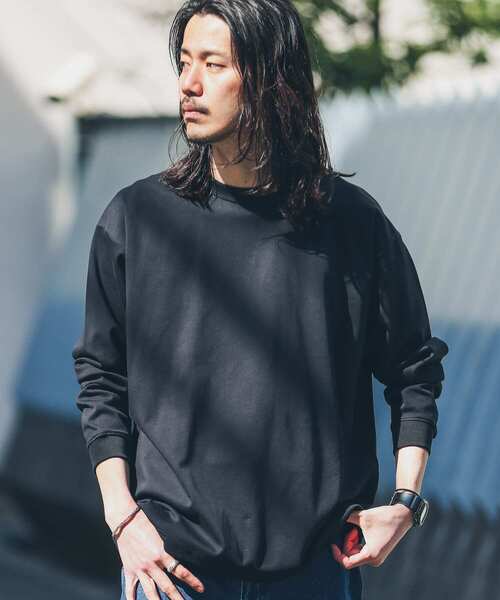 URBAN RESEARCH Sonny Label（アーバンリサーチサニーレーベル）の「コンパクトスムースポンチロングスリーブTシャツ（Tシャツ/カットソー・メンズ・ブラック/オフホワイト/ブラウン・MEDIUM/LARGE）」の18枚目の写真