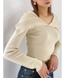 EMODA | オーバーカラーデコルテニット(ニット/セーター)