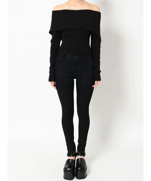 EMODA(エモダ)の「オーバーカラーデコルテニット(ニット/セーター・レディース・ベージュ/パープル/ブラック・FREE)」の16枚目の写真