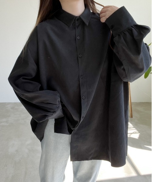 Nana(ナナ)の「ベーシックオーバーシャツ(シャツ/ブラウス・レディース・ホワイト/ブラック・FREE)」の6枚目の写真