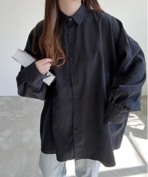 Nana(ナナ)の「ベーシックオーバーシャツ(シャツ/ブラウス・レディース・ホワイト/ブラック・FREE)」の4枚目の写真