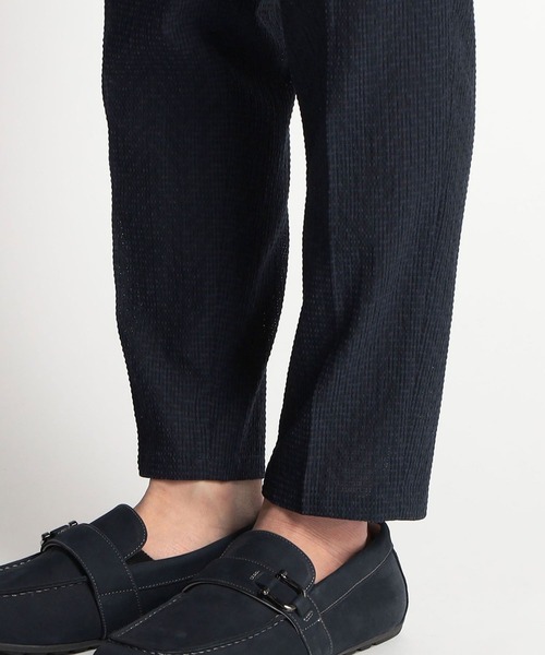 HIDEAWAYS NICOLE(ハイダウェイニコル)の「3Dメッシュサッカーパンツ(スラックス・メンズ・ネイビー/チェック/グレー/ブラック・SMALL/MEDIUM/LARGE/X-LARGE)」の12枚目の写真