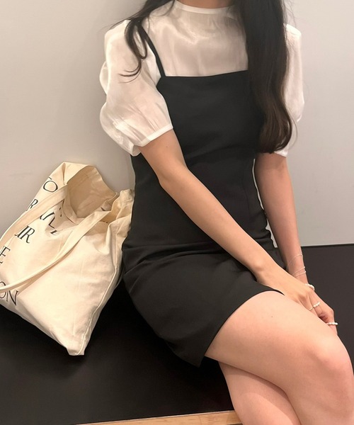cuorequal(クオレコール)の「すらっと細見えキャミワンピース(ワンピース・レディース・ブラック・SMALL/MEDIUM/LARGE/X-LARGE)」の3枚目の写真