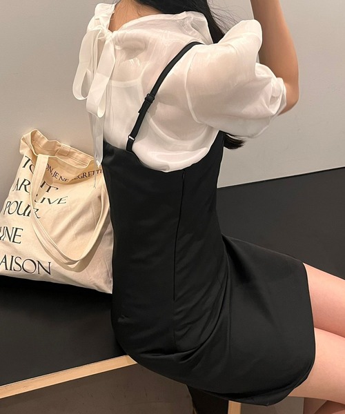 cuorequal(クオレコール)の「すらっと細見えキャミワンピース(ワンピース・レディース・ブラック・SMALL/MEDIUM/LARGE/X-LARGE)」の8枚目の写真