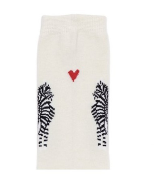 BOHEMIANS(ボヘミアンズ)の「BOHEMIANS/ボヘミアンズ LOVE ZEBRA SOCKS ラブゼブラソックス BSX-17(ソックス/靴下・レディース・ブルー/ブラック/ナチュラル・F)」の4枚目の写真