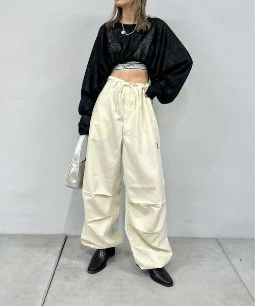 WHO'S WHO gallery（フーズフーギャラリー）の「ギャザーデザインニットソー（Tシャツ/カットソー・レディース・ホワイト/ブラック/ベージュ/ブルー/オレンジ・FREE）」の10枚目の写真