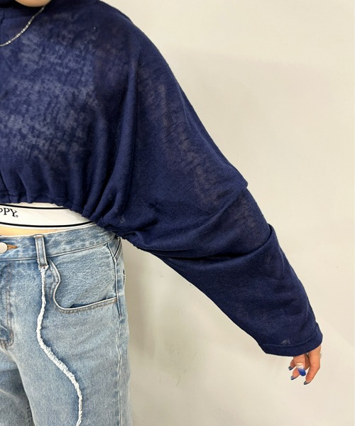 WHO'S WHO gallery（フーズフーギャラリー）の「ギャザーデザインニットソー（Tシャツ/カットソー・レディース・ホワイト/ブラック/ベージュ/ブルー/オレンジ・FREE）」の14枚目の写真