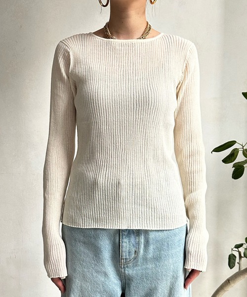 DouDou（ドゥドゥ）の「シアーリブニットプルオーバー＋ビスチェセット  