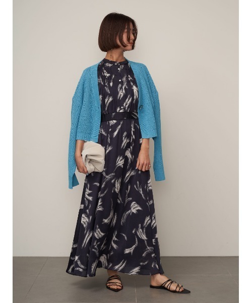 FRAY I.D（フレイアイディー）の「マルチプリントシフォンフリルワンピース（ワンピース・レディース・ブラック/アイボリー/ネイビー・0/00/1）」の7枚目の写真