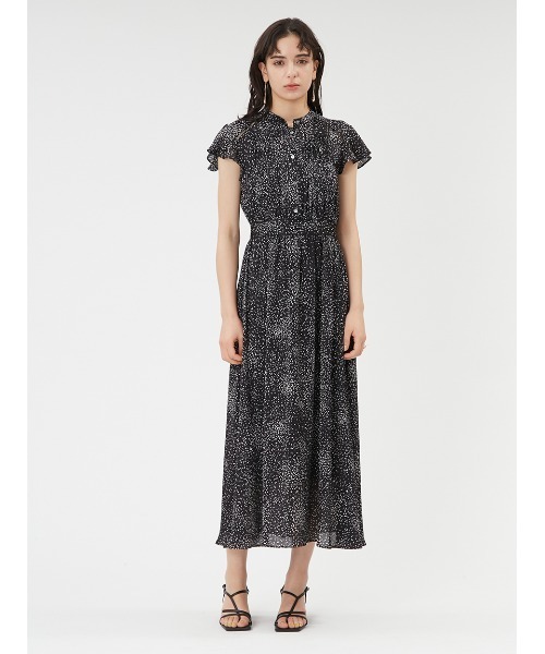 FRAY I.D（フレイアイディー）の「マルチプリントシフォンフリルワンピース（ワンピース・レディース・ブラック/アイボリー/ネイビー・0/00/1）」の9枚目の写真