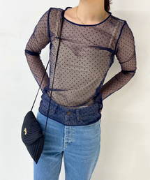 ドットチュールトップス