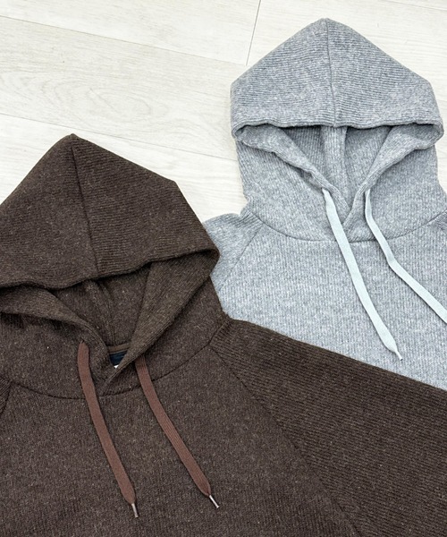KIIT（キート）の「KIIT HOODIE TOPS (KIP-T96-100)（パーカー・メンズ・グレー/ブラウン・3/1/2）」の8枚目の写真