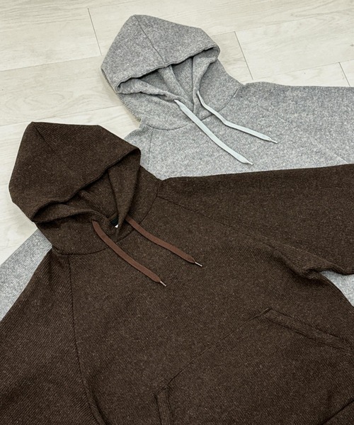 KIIT（キート）の「KIIT HOODIE TOPS (KIP-T96-100)（パーカー・メンズ・グレー/ブラウン・3/1/2）」の4枚目の写真